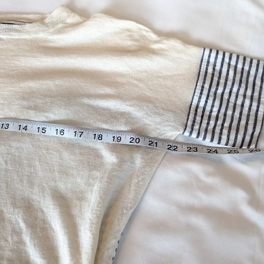 J. Crew XXS Sweater Mixed Martial Cream and Striped